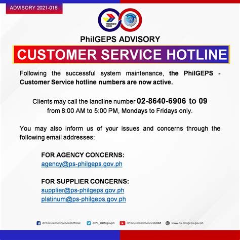 philgeps customer hotline|Procurement Service .